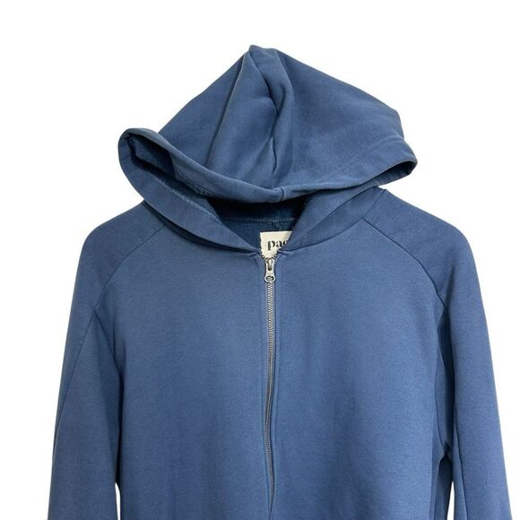 PACT Blue Unisex Front Zip Hoodie, M - Picture 3 of 8